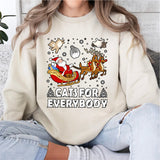 Cats for Everybody Christmas Shirt, Meowy Christmas Sweatshirt,Cat Mom Shirt