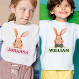 Personalized Easter Shirt, Custom Kids Bunny Tee