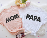 Dad Mom Family Matching T-Shirt, Mama Dada Shirt, Grandma Tee, Grandpa Shirt