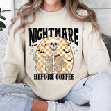 Nightmare Before Coffee Shirt, Skeleton Halloween Shirt