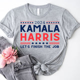 Kamala Harris Shirt, Kamala Harris Let's Finish The Job Shirt