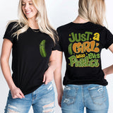 A Girl Who Loves Pickles Shirt, Pickle Lover Sweatshirt