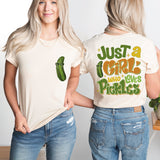 A Girl Who Loves Pickles Shirt, Pickle Lover Sweatshirt