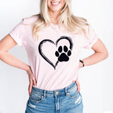 Paw Heart Shirt, Dog Lover Shirt, Dog Heart Shirt, Pet Love Shirt