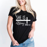 She is Strong T-Shirt, Christian Girl T-Shirt, Strong Women Shirt, Faith Shirt