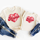 Mama Mini Heart T-Shirt, Mom Baby Matching Tees, Mommy And Me Shirts