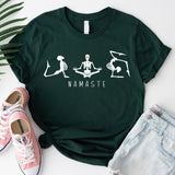 Yoga T-Shirt, Namaste Shirt, Yoga Poses Tee, Skeleton Shirt, Pilates Shirt, Yogi Shirt