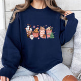 Christmas Santa Coffee Sweatshirt, Peppermint Iced Latte Sweatshirt