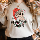 Christmas Vibes Skeleton Shirt, Funny Christmas Shirt, Christmas Party Sweatshirt