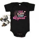 Eat Sleep Poop Repeat Onesie, Funny Sayings Baby Clothes