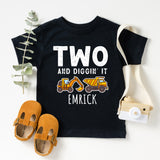 Two and Diggin' It Shirt, Custom 2nd Birthday Boy Shirt