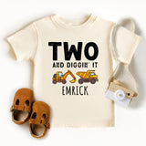 Two and Diggin' It Shirt, Custom 2nd Birthday Boy Shirt