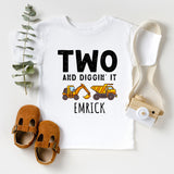 Two and Diggin' It Shirt, Custom 2nd Birthday Boy Shirt