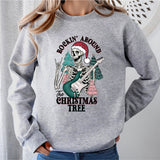 Rocking Around The Christmas Tree Shirt, Christmas Skeleton Shirt