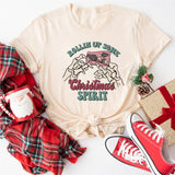 Rolling up Some Christmas Spirit Shirt, Funny Christmas Tee, Christmas Skeleton Shirt