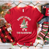 Rockin Around the Classroom Sweatshirt, Teacher Christmas T-Shirt, Retro Xmas Tee