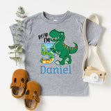 Roar I'm Five Dinosaur Birthday Boy Shirt, Custom Dinosaur Tee