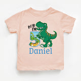 Roar I'm Five Dinosaur Birthday Boy Shirt, Custom Dinosaur Tee