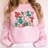 Holly Jolly Teacher Christmas Sweatshirt, Holiday Class Party Sweatshirt