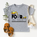 Four Dump Truck Custom Birthday Boy Shirt, 4th and Diggin' It Shirt