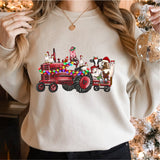 Farm Animals Christmas Sweatshirt, Christmas Farm Animals Truck Shirt