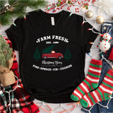 Farm Fresh Christmas Shirt, Christmas Truck Tee, Christmas Tree Shirt