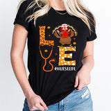 Love Nurse Life Thanksgiving Shirt, Thankful Nurse Tee