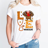 Love Nurse Life Thanksgiving Shirt, Thankful Nurse Tee