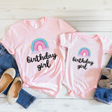 Rainbow Birthday Girl Shirt, Birthday Party Shirt