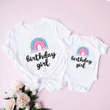 Rainbow Birthday Girl Shirt, Birthday Party Shirt