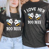 I Love Her Boo Bees Halloween T-Shirt, Halloween T-Shirt