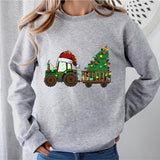 Tractor Christmas Tree Shirt, Christmas Light Shirt, Funny Farmer Christmas Gift Shirt