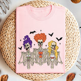 Skeleton Witches Coffee Cups Sweatshirt, Coffee Cups Sweatshirt