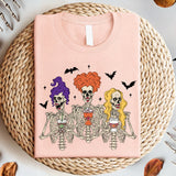 Skeleton Witches Coffee Cups Sweatshirt, Coffee Cups Sweatshirt