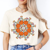 Floral Pumpkin Shirt, Thanksgiving Pumpkin Shirt