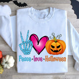 Peace Love Halloween Sweatshirt, Gift for Halloween