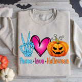 Peace Love Halloween Sweatshirt, Gift for Halloween