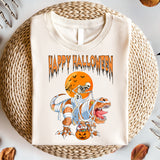 Happy Halloween Skeleton Dinosaur Shirt, Halloween Party Shirt