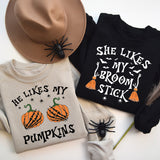 He Likes My Pumpkins T-Shirt, She Likes My Broomstick