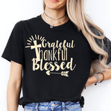 Grateful Thankful Blessed Shirt, Thanksgiving Shirt