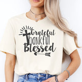 Grateful Thankful Blessed Shirt, Thanksgiving Shirt