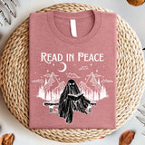 Read in Peace Shirt, Skeleton Reading Book T-Shirt