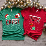 Chest Nuts Couples Christmas Shirt, Christmas Matching T-Shirts