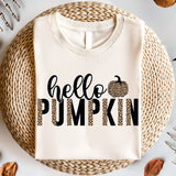 Leopard Pumpkin Sweatshirt, Hello pumpkin Season Shirt