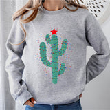 Christmas Cactus Sweater, Festive Plant Mom Christmas Sweatshirt