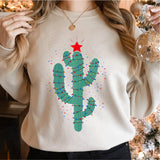 Christmas Cactus Sweater, Festive Plant Mom Christmas Sweatshirt