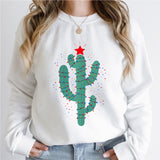 Christmas Cactus Sweater, Festive Plant Mom Christmas Sweatshirt