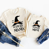 Halloween Witchy Mama And Mini Shirt, Pumpkin Mimi Shirt