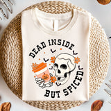 Dead Inside But Spiced Sweatshirt, Halloween Skull Tees