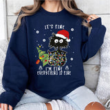 It's Fine I'm Fine Everything Is Fine Christmas Cat Shirt